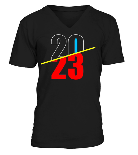 Colorful 2023 New Year Design V-Neck T-shirt