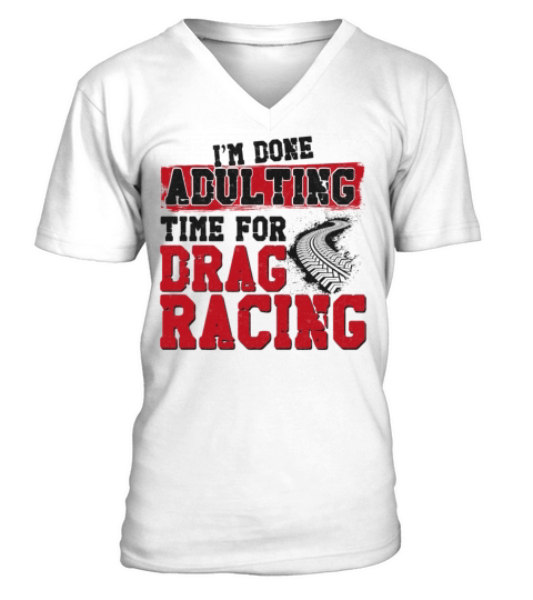 Drag Racing Race Car Vintage Im V-Neck T-shirt