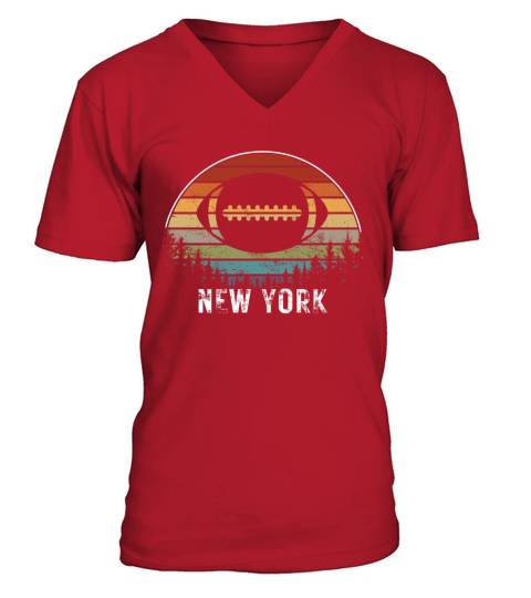 Football Retro Vintage New York V-Neck T-shirt
