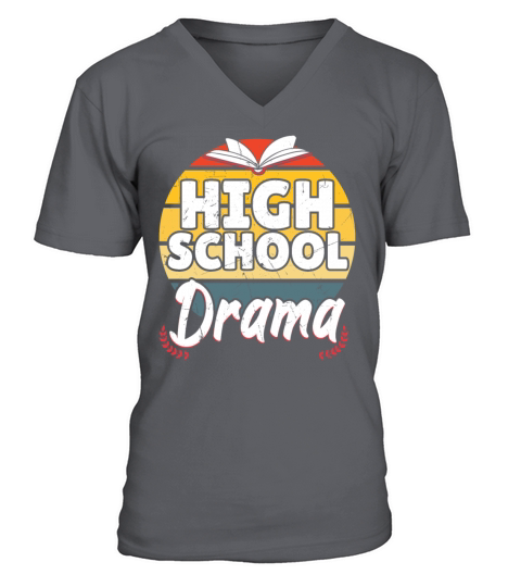 High School Drama Vintage Distressed V-Neck T-shirt