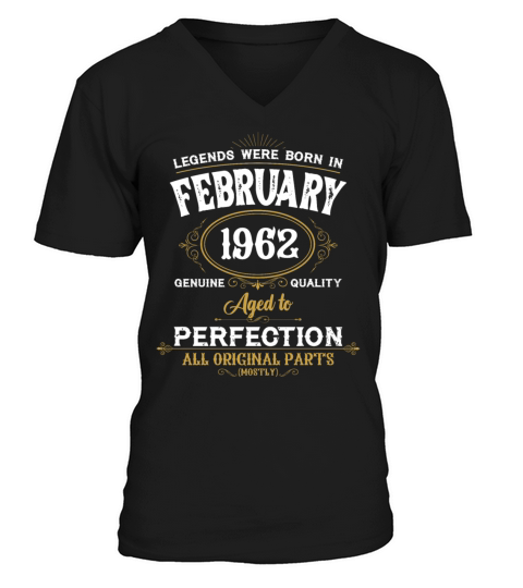 Legends Were Born In February 1962 V-Neck T-shirt
