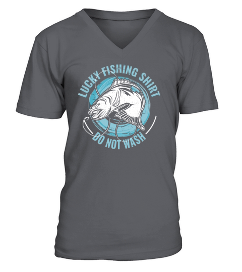 Lucky Fishing Shirt for Fish Hunter and Fisherman V-Neck T-shirt