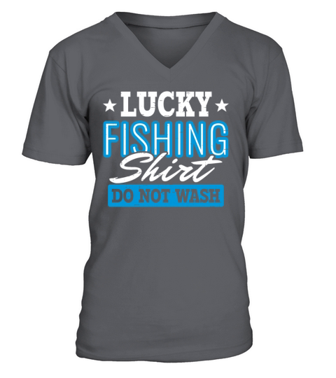 Lucky Fishing Shirt for Fish Hunter and Fisherman V-Neck T-shirt