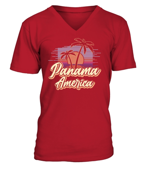 Panama Vintage Sunset Panamanian Wildness V-Neck T-shirt