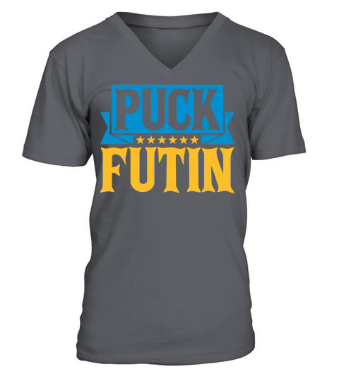 puck futin logo design V-Neck T-shirt