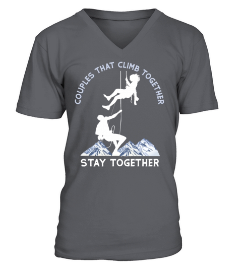 Rock Climbing Climber Girl Couples V-Neck T-shirt