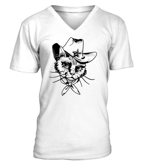 The cat vintage V-Neck T-shirt