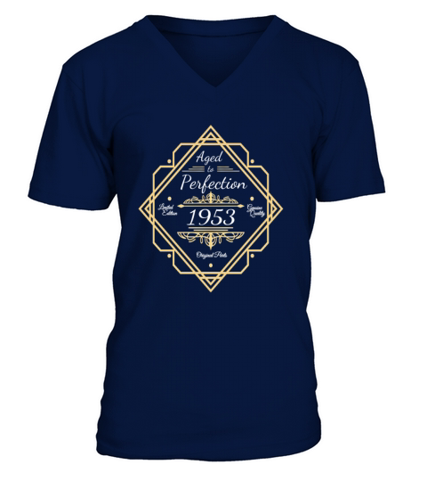 vintage 1953 birthday sayings matured to V-Neck T-shirt
