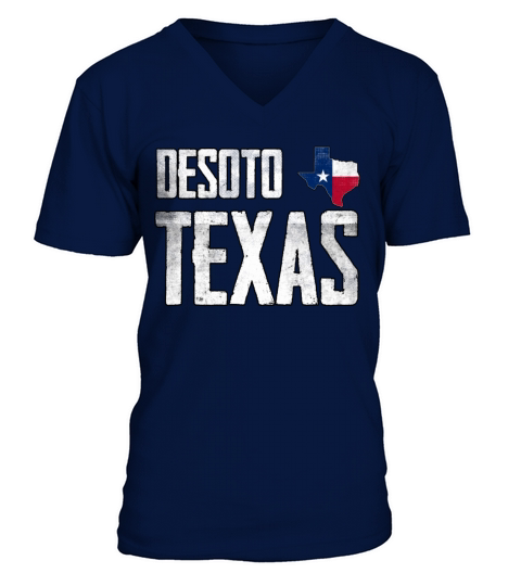 Vintage DeSoto Texas Flag V-Neck T-shirt