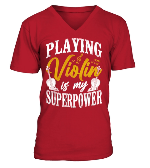 Violin Violinist Vintage Playing V-Neck T-shirt