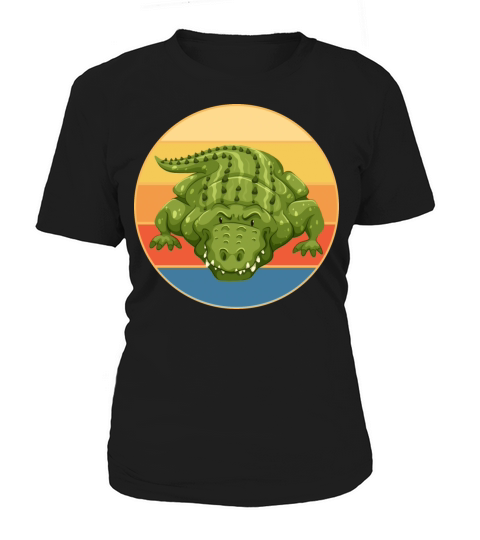Crocodile Retro Sunset Vintage Wild Animal Women's T-Shirt