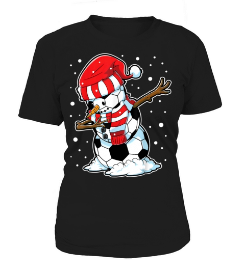 Dabbing Snowman Soccer Ball Christmas Santa Boys K Women's T-Shirt
