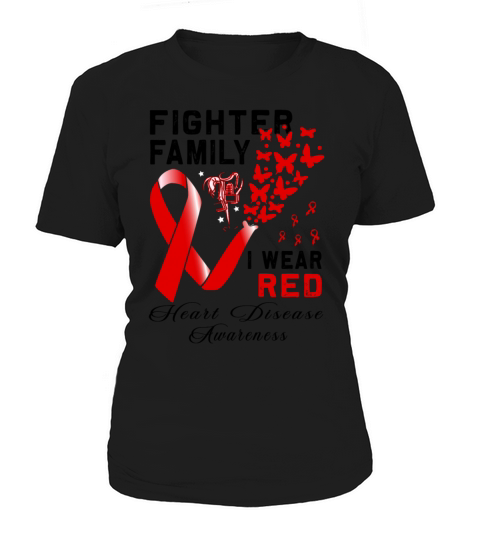 Fighter Family Red Ribbon Heart Disease Women's T-Shirt