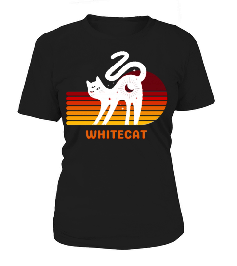 funny white cat retro vintage whitecat Women's T-Shirt