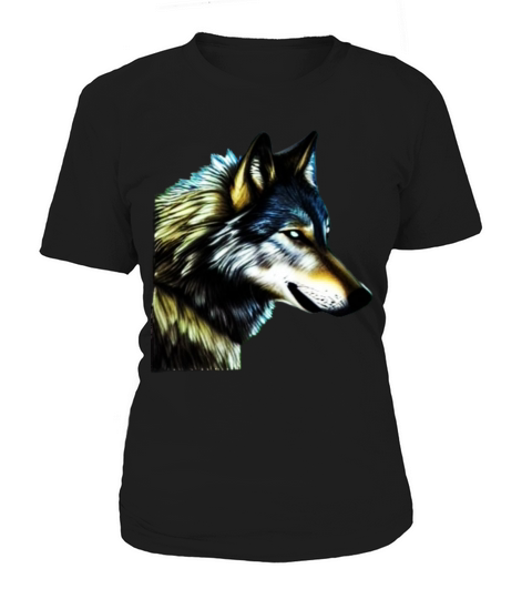 Wolf artwork design predator face imprint Women's T-Shirt