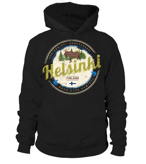Helsinki moose capital of Finland vintage souvenir Hoodie Unisex