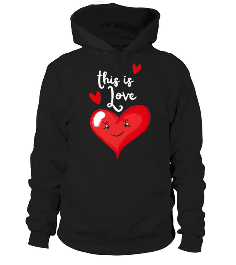 Red Love T-Shirt Typography and Cute illustration Hoodie Unisex