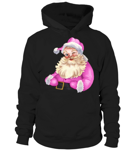 Merry Christmas retro vintage pink santa claus Hoodie Unisex