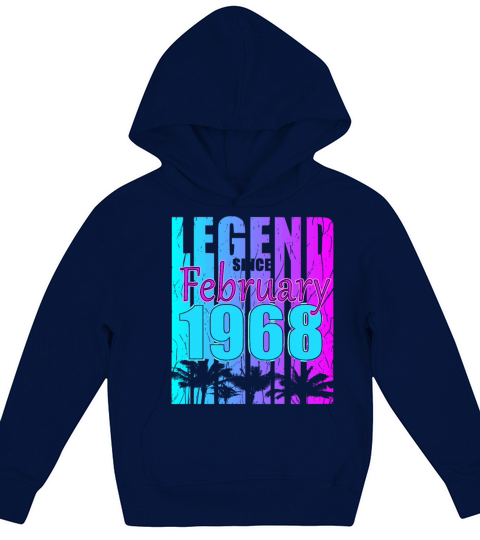 1968 Born Legend February Vintage Kids Hoodie