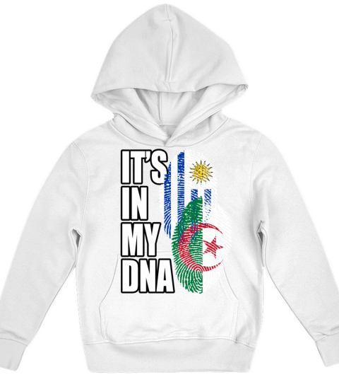 Algerian And Uruguayan Mix Heritage DNA Flag Kids Hoodie