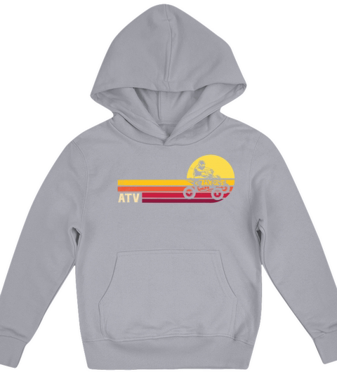 all terrain vehicles retro sunset artistic art wor Kids Hoodie