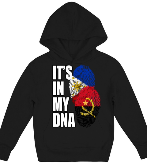 Angolan And Filipino Mix Heritage DNA Flag Kids Hoodie