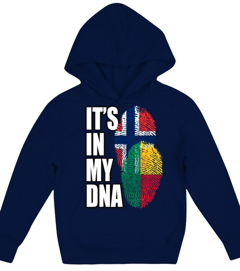 Beninese And Norwegian Mix Heritage DNA Flag Kids Hoodie