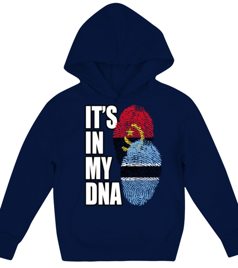Botswana And Angolan Mix Heritage DNA Flag Kids Hoodie