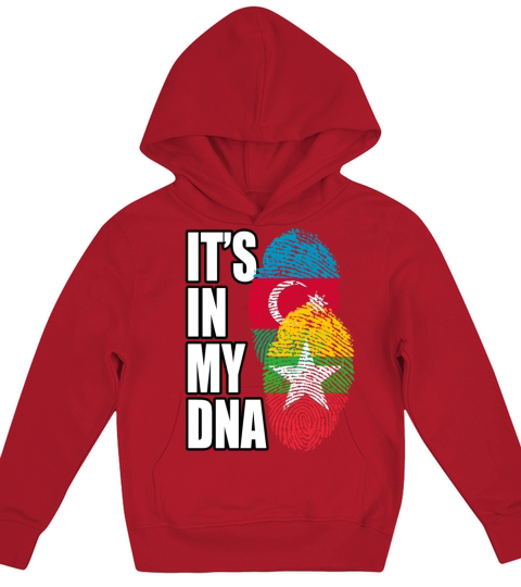Burmese And Azerbaijani Mix Heritage DNA Flag Kids Hoodie