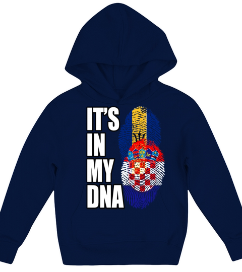 Croatian And Barbadian Mix Heritage DNA Flag Kids Hoodie
