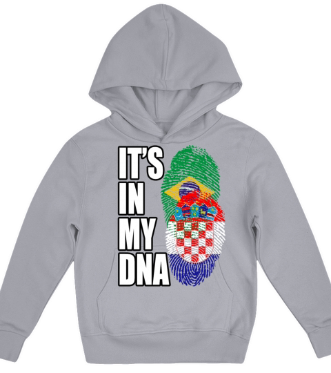 Croatian And Brazilian Mix Heritage DNA Flag Kids Hoodie