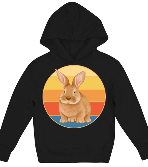 Cute Rabbit Bunny Retro Sunset Vintage Animal Pet Kids Hoodie