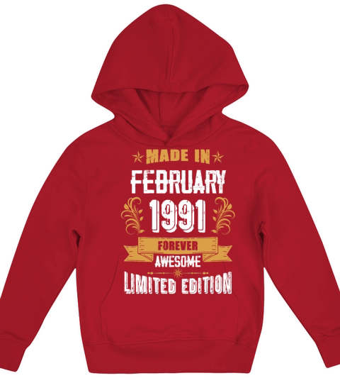 February 1991 Vintage Birthday Present Kids Hoodie