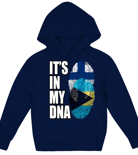 Finland And Bahamian Mix Heritage DNA Flag Kids Hoodie