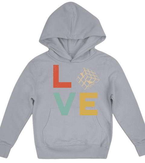 LOVE Speed Cubing Rubix Cube Vintage 80s youth Ma Kids Hoodie
