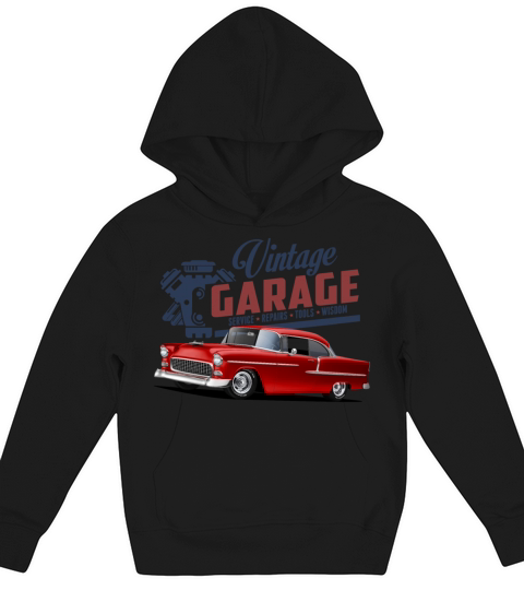 Vintage Garage 55 Street Rod Kids Hoodie