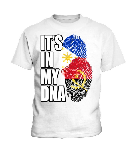Angolan And Filipino Mix Heritage DNA Flag Kids T-Shirt