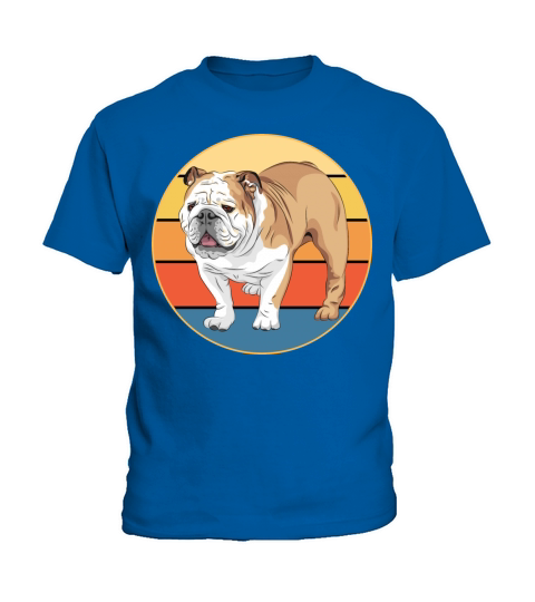 Bulldog Dog Breed Vintage Retro Sunset Kids T-Shirt