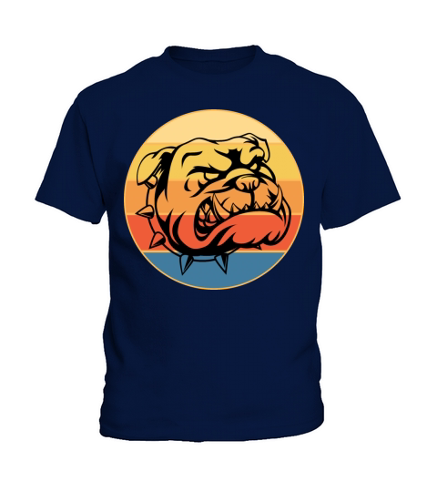 Bulldog Dog Breed Vintage Retro Sunset Kids T-Shirt