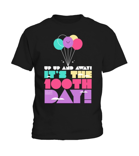 Cute Colorful Up and Away Balloon 100 Days of Scho Kids T-Shirt