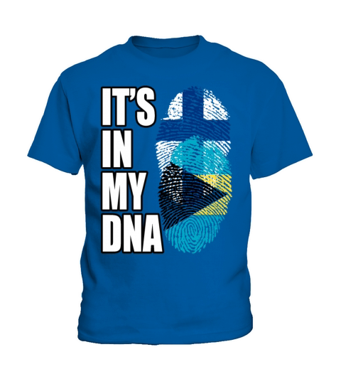 Finland And Bahamian Mix Heritage DNA Flag Kids T-Shirt