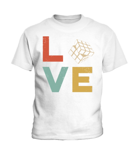 LOVE Speed Cubing Rubix Cube Vintage 80s youth Ma Kids T-Shirt
