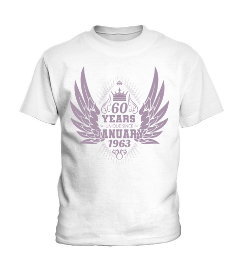 Vintage 1963 Birthday January Angel Wings Kids T-Shirt