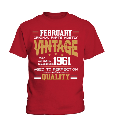 Vintage Aged To Perfection February 1961 Kids T-Shirt