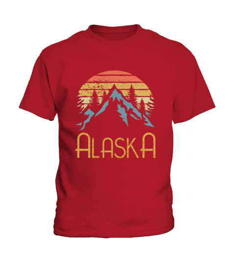 Vintage Ak Alaska Mountains Outdoor Adventure Kids T-Shirt