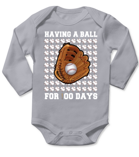 100 Days Of School Basetball 100th Day Balls Long Sleeve Baby One-Piece