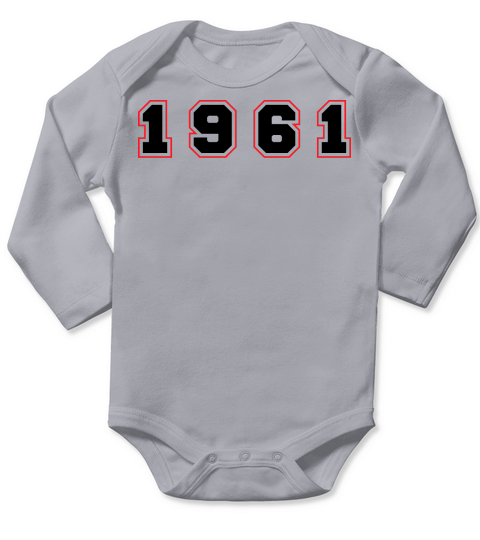 1961 Year Number Long Sleeve Baby One-Piece