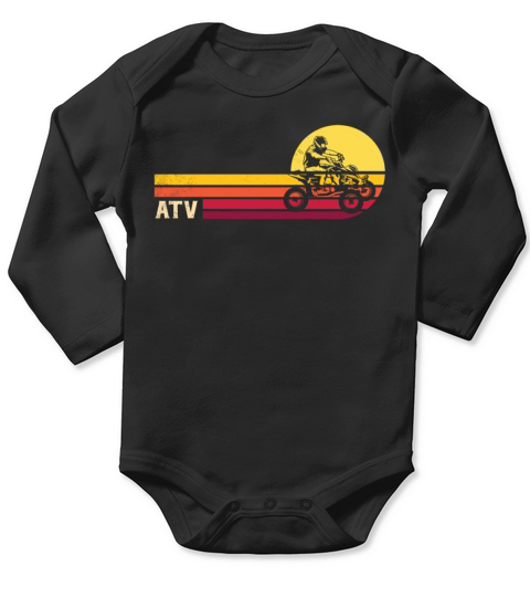 all terrain vehicles retro sunset artistic art wor Long Sleeve Baby One-Piece