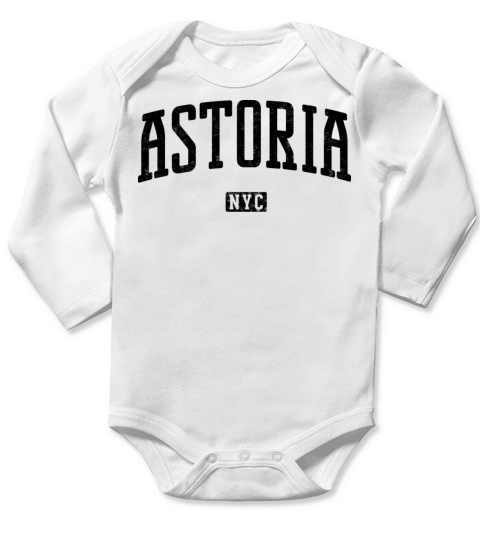 Astoria New York City Vintage Long Sleeve Baby One-Piece