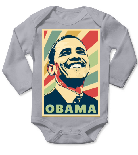 Barack Obama Vintage Colors Long Sleeve Baby One-Piece